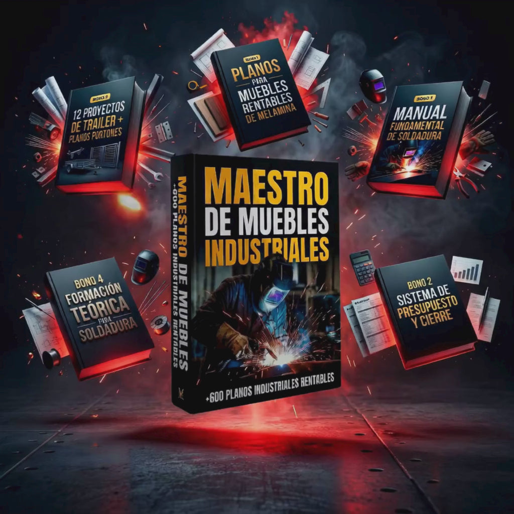 Ebook MAESTRO DE MUEBLES INDUSTRIALES + 5 BONOS GRATIS • Entrega digital inmediata (PDF)
